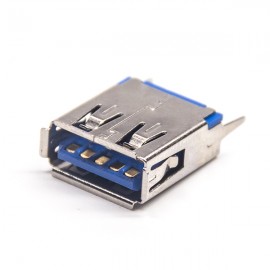 3.0 A usb母座180度长体穿孔9p前屋后四