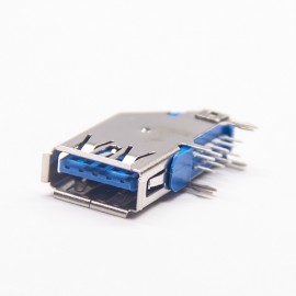 90度3.0 usb A型母座蓝色USB A板端