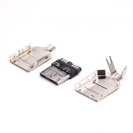 3.0 micro usb连接器公头9p三件套焊线