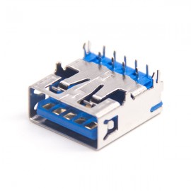 USB 3.0AF短体90度PA9T蓝胶H5.7 L13.7