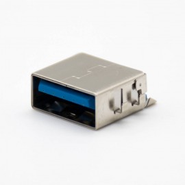 USB3.0 接口A型9芯母头板下沉板双屏蔽外壳