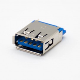 USB typeA母头直式9芯有卷边焊接接线贴板安装连接器