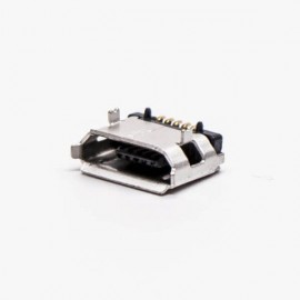 micro usb接口母座5pinB型插板直式SMT脚间距5.65
