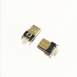 Micro USB B公座连接器镀镍180度插板