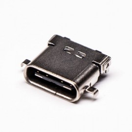 c type usb接口弯式沉板dip贴板母头接PCB板 c type usb接口弯式沉板dip贴板母头接PCB板
