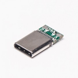 USB Type C直式公头连接器带PCB板焊线