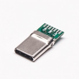 Type C PCB板直式公头24针180度焊接式