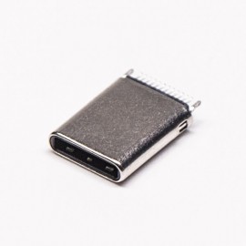 USB Type-C公头直式24直通式插板接PCB板