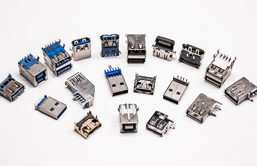 USB BF防水接面板式带防尘盖